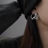 Irregular Liquid Metal Earrings Personality Fashion Retro Geometric Hollow Out Earrings Woman Party Travel Christmas Gift