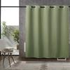 Linen-Look Shower Curtain - Pure Color Waterproof & No-Hole Bathroom Partition for Tub/Shower Easy Install Privacy Screen