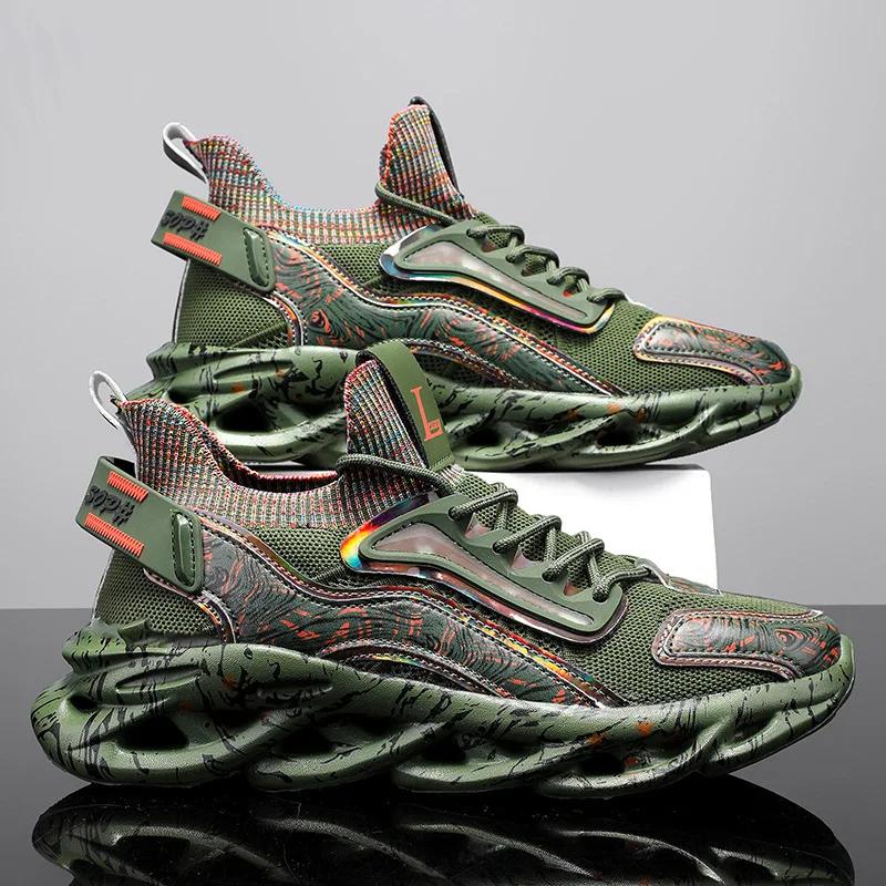 Fashion New Men's Sneakers Printed Ultra Light Thick Bottom Casual Shoes Soft Bottom Wear resistant Running Shoes Zapatos Para Hombres