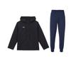 Solid Color Comfortable Outdoor Training Fitness Woven Hooded Jacket And Tapered Long Pants Leisure Sports Set 23600704-409+-23600402-001
