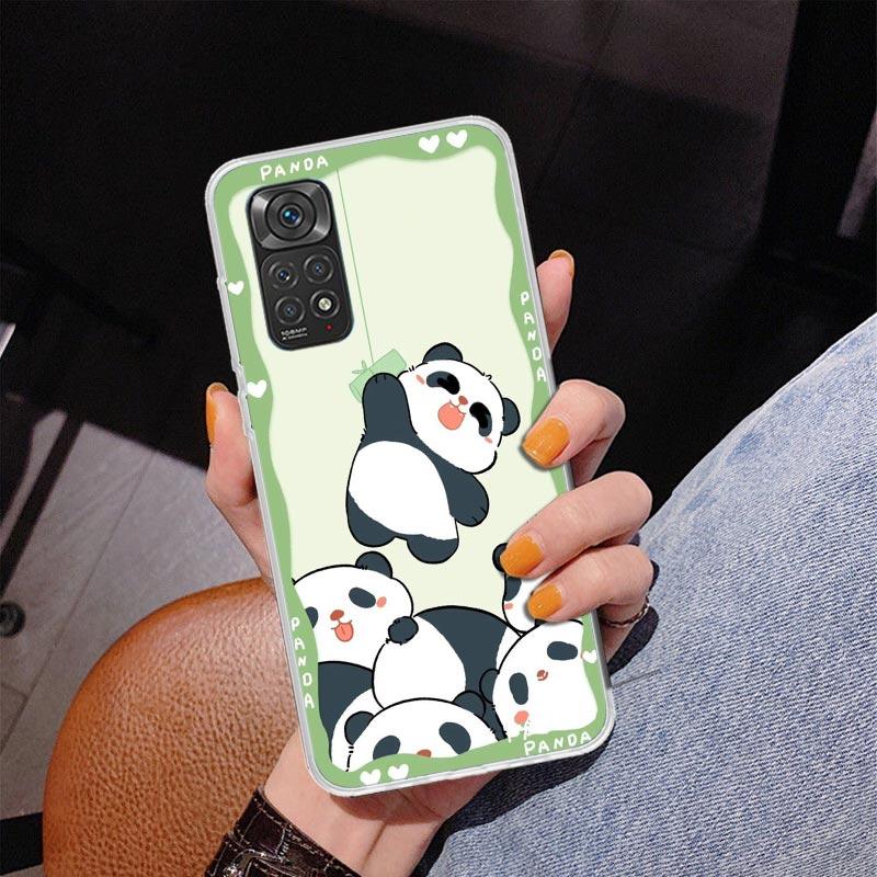 Cartoon Cute Panda Bear Phone Case For Xiaomi Redmi Note 15 14 13 12S 12 11 Pro Plus 14S 11S 11E 10 10S 11T 5G Personalized Cove