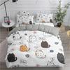 Cartoon-Bettwäscheset mit niedlichen Katzen, bedruckt, 3D-Bettbezug-Set, Twin Full Queen King Double Size, Kissenbezug, Bettwäsche aus weichem Polyester