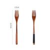 Wooden Kids Fork Set for Family Dinners Easy Clean No Food Residue Natural Brown Tableware for Daily Use Parties Camping