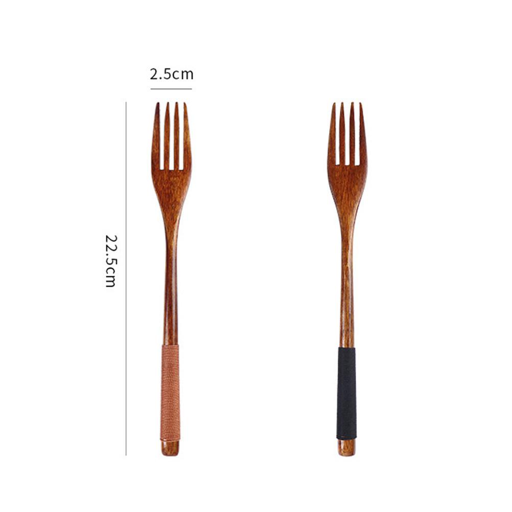 Wooden Kids Fork Set for Family Dinners Easy Clean No Food Residue Natural Brown Tableware for Daily Use Parties Camping