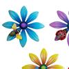 4 Pcs Acrylic Flowers Wall Decor Outdoor Spring Flower Wall Art Sculpture with Butterfly Bee Dragonfly for Backyard Yard Patio Fence Decor