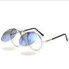 New Steampunk Sunglasses Round Metal Women Style Retro Flip Double Lens Sun Glasses Men Circle Trend Fashion Eyeglasses
