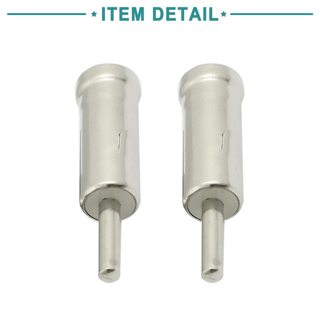 ACROPIX Car Male AM FM Radio Antenna Adapter Connector Silver Tone 2pcs