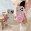 Korean Plaid Diamond Bow With Fold Stand Phone Case for iPhone 17 Pro 15 13 14 16 Pro Max Cover Simple Polka Dot Shockproof Fund