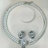 Retro Imitation Pearl Multi-layer Necklace - Green Rhinestone Luxury Necklace