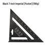 Règle triangulaire Imperial 7/12 pouces en aluminium anodisé noir, angle 45°/90° pour le travail du bois