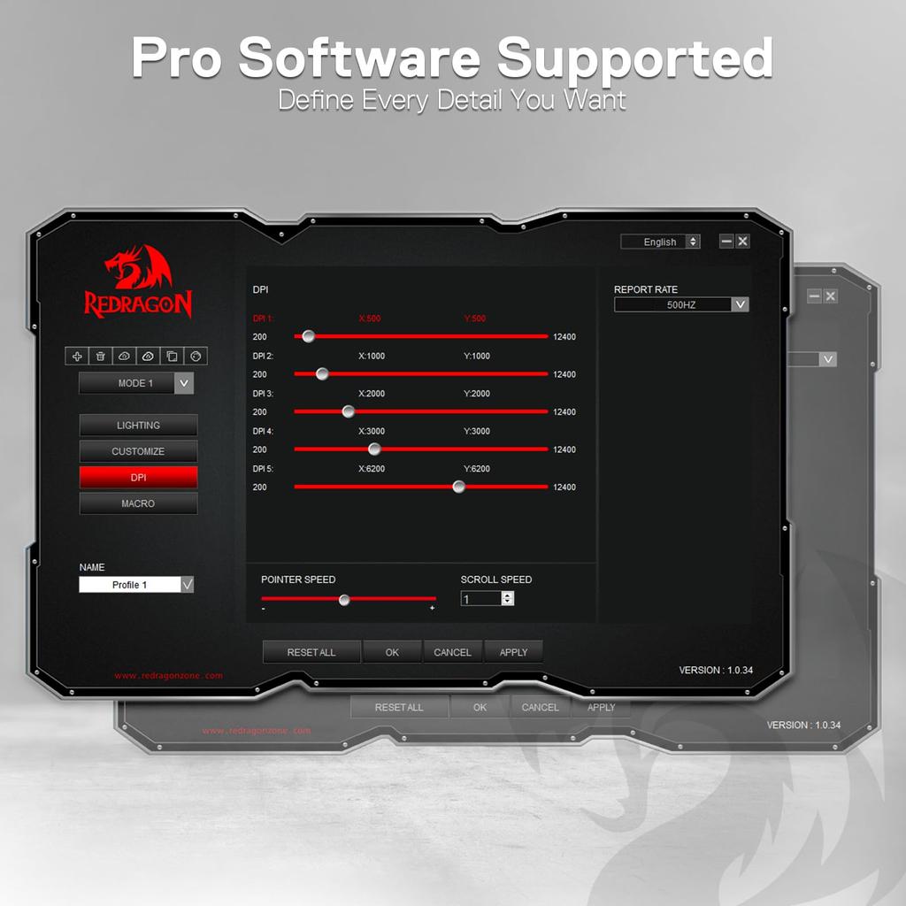 Redragon M908 Impact RGB LED MMO Gaming Mouse with 12 Side Up To DPI Optical Wiring Ergonomic High 18 Programmable Macro Comfortable White Buttons,