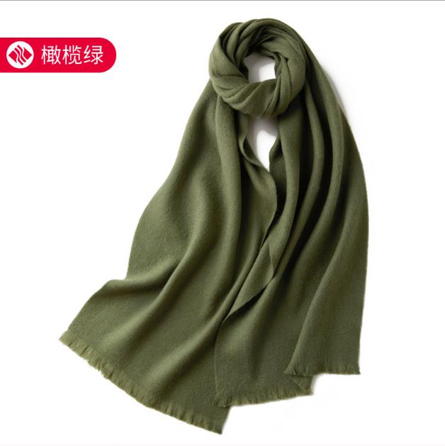 100% pure wool scarf Women's wild classic pure color new autumn and winter couples warm long short ear cashmere scarf