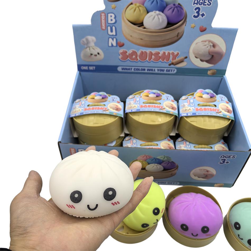 Colorful Dumpling Squishes Stress Balls Reusable Low Rebound Decompression Toys Dough Ball Unique Home Decoration Gifts