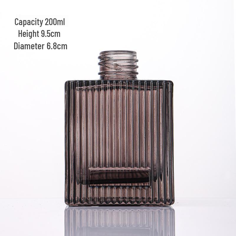 Fireless Aromatherapy Square Glass Diffuser Bottle for Home or Hotel - Perfume Essential Oil with Rattan Volatilization