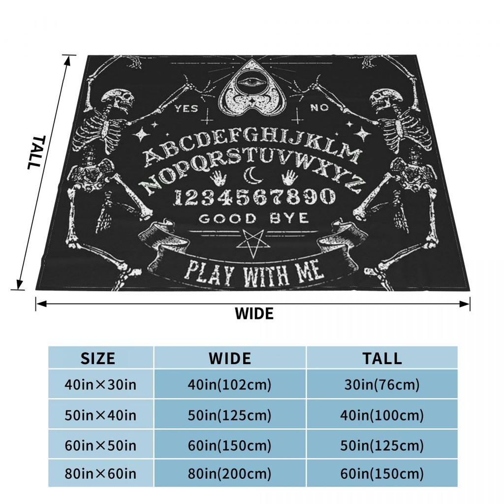 Ouija Board Bat Black Blanket Soft Warm Flannel Throw Blanket Bedding for Bed Living room Picnic Travel Home Couch