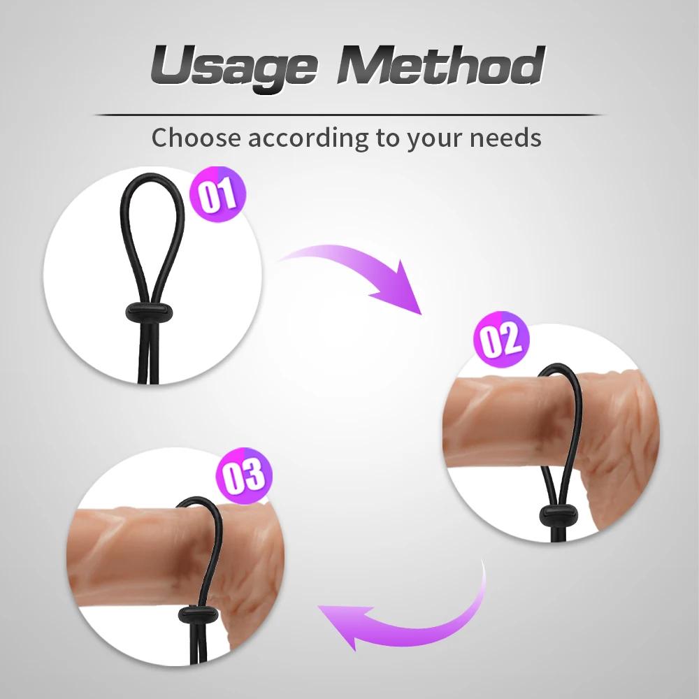 Adjustable Male Penis Ring Cock Rings For Men Penis Cockring High Elasticity Time Lasting Cock Ring Sex Toys For Male Couple 18+