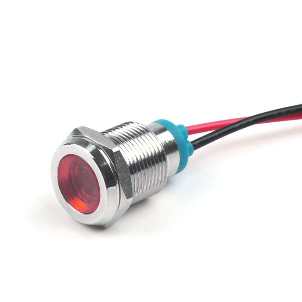 Useful Red White 6V 12V 220V Panel Mount LED Indicator Pilot Light Pilot Wires Switch Signal Lamp