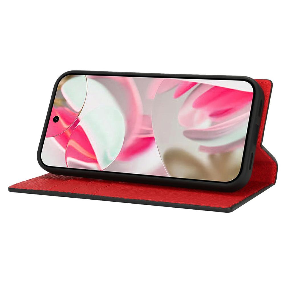 For Google Pixel 10/10 Pro Wallet Case Genuine Cow Leather Phone Cover Litchi Texture