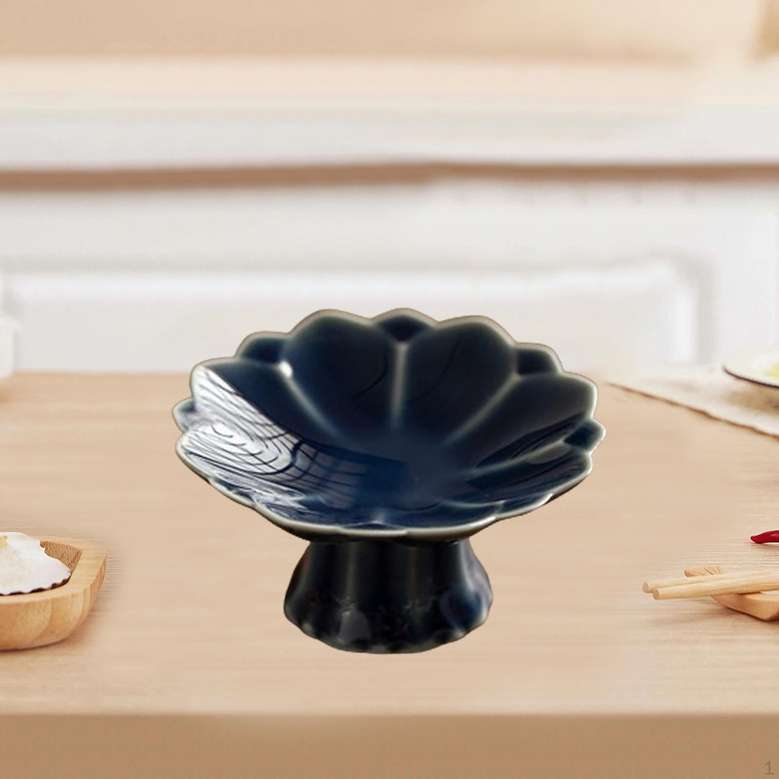 

Керамическая чаша на ножке для десерта, торта, сервировки, компота, центрального украшения стола, фруктового подноса, декоративного синий