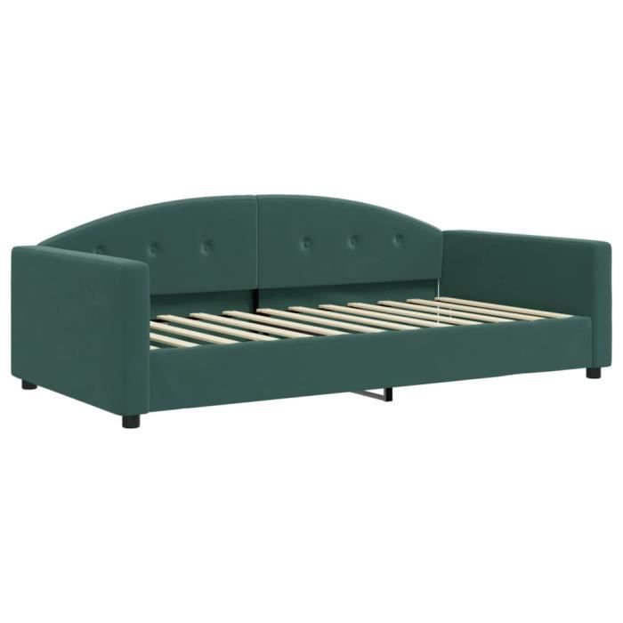 VidaXL Lit de repos vert foncé 100x200 cm velours 354145
