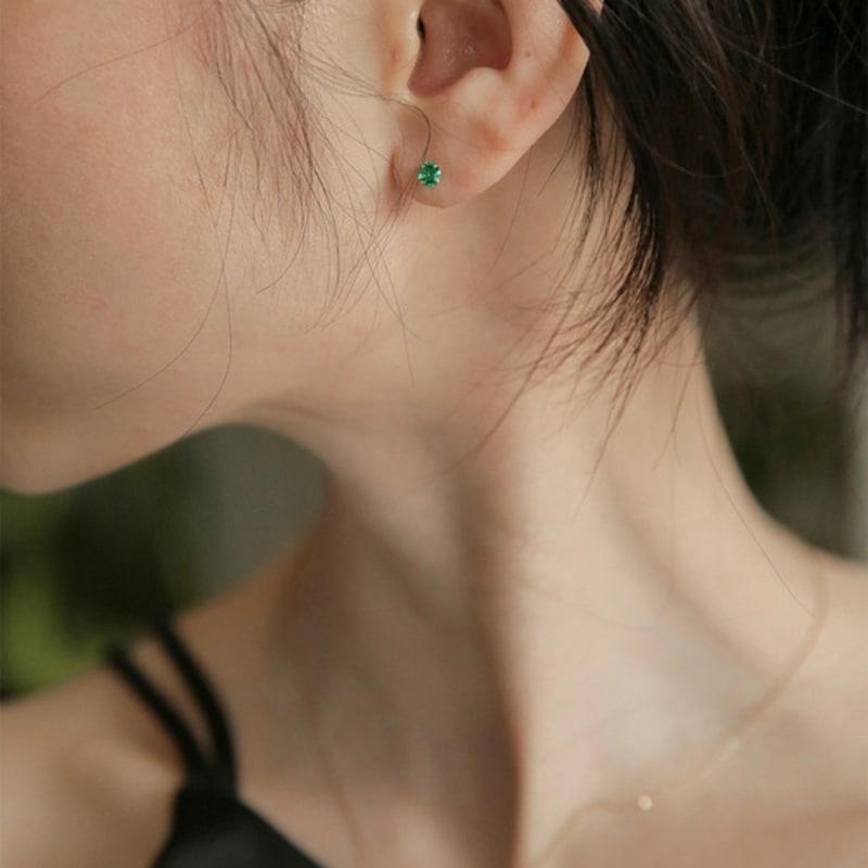 modernlike 14k green cubic zirconia earrings