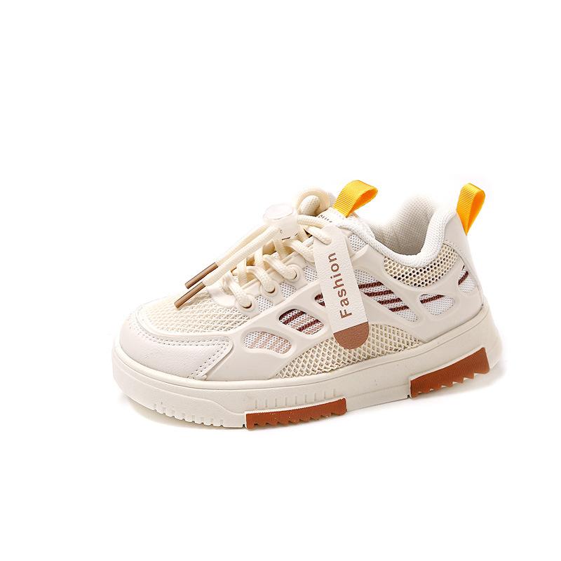 Children's sports shoes breathable mesh boys casual board shoes 2025 new children's little white shoes middle and older children's net shoes tide