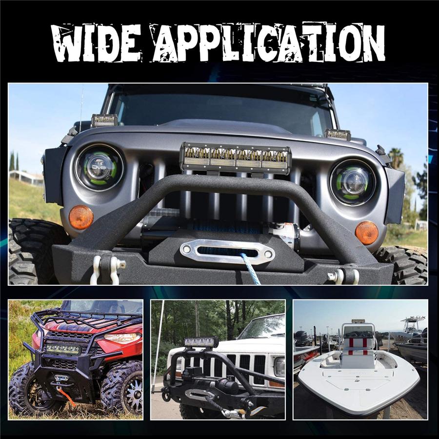 2Pcs 5 Inch 260W 26000LM LED Light Bar Spot Flood Combo Beam Off Road Driving Light LED Cubes LED Work Light Fog Lamps