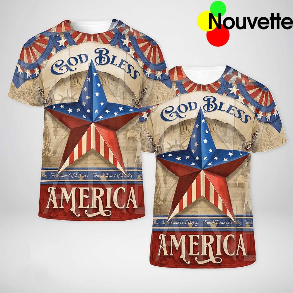 God Bless America 4Th Of July Shirt S234XL shirt Unisex T-Shirt L
