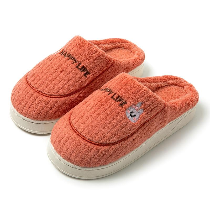 Cotton slippers winter home indoor warm couple cute rabbit non-slip plush winter men's and women's slippers