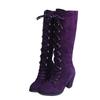 Stivaletti alla caviglia da donna con punta rotonda e tacco grosso, stivali Martin monocolore in stile francese, scarpe casual taglie forti autunno inverno