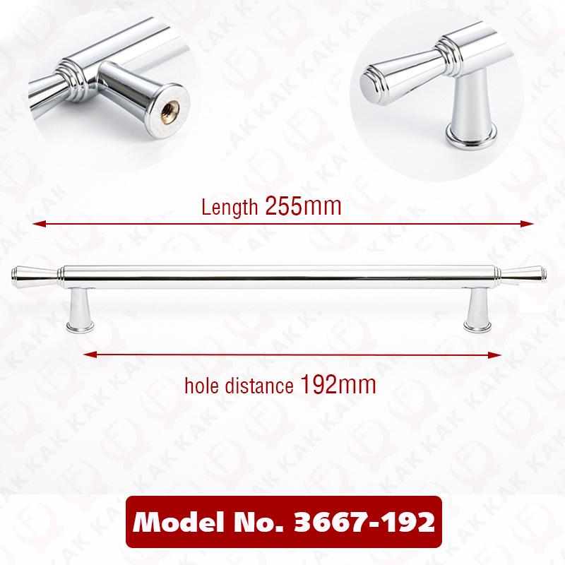 KAK Bright Chrome Kitchen Handles for Cabinets Zinc Alloy Silver Furniture Handles for Cabinets and Drawers Door Hardware
