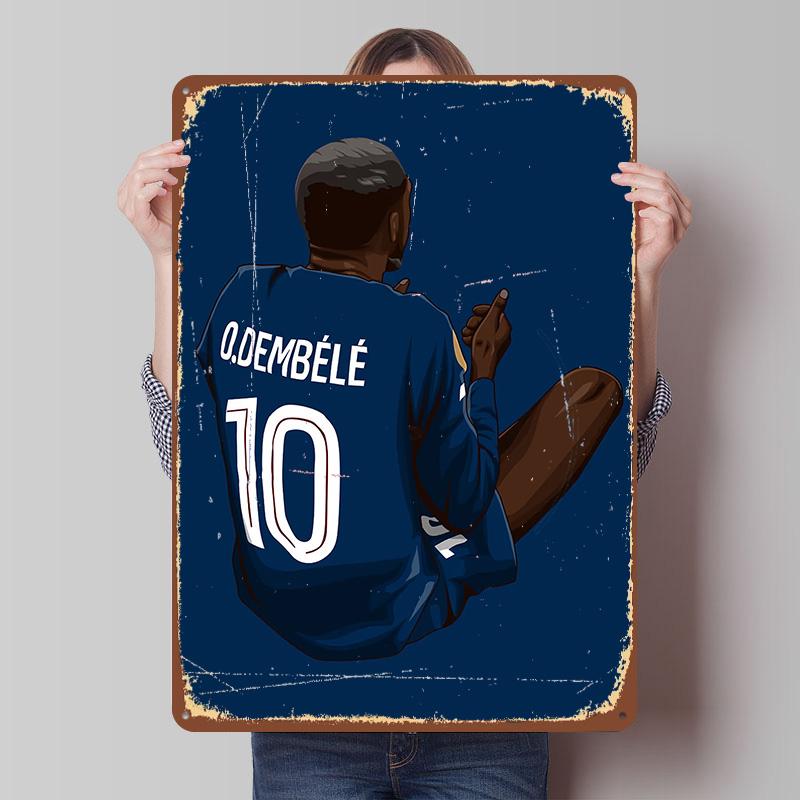 

Ousmane Dembélé Tin Plaque Poster Customized Wall Art Retro Vintage Metal Signs for Room Decoration Bedroom Decorations Man Cave 7.9x11.8In(20x30cm)