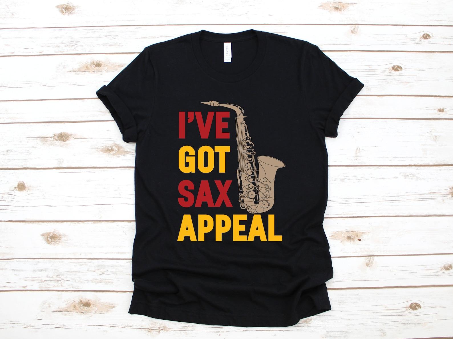 Saxophone Shirt, Funny Saxophone T-Shirt, Sax Appeal Tank Top, Jazz Band Saxophone Player T-shirt,T-shirt M
