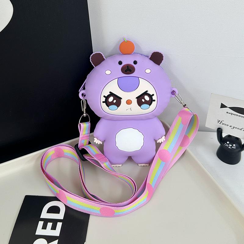 Frühling und Sommer neue Cartoon Silikon Wechselgeldtasche niedliches kleines Mädchen ausgehen vielseitige Umhängetasche Mini Kopfhörer Aufbewahrungstasche