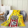 Popcorn Pattern Series Printed Blanket for Sofa Bed Travel Camping Living Room Office Conditioning Blanket for All Seasons Gifts