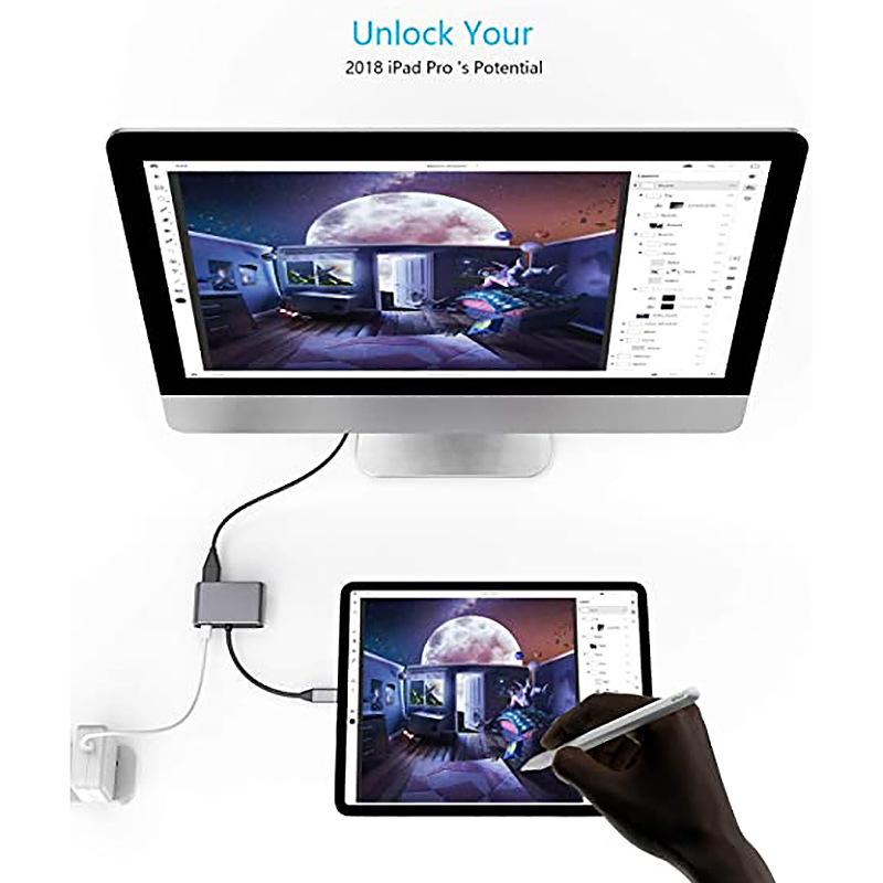 USB-C Hub 4-in-1 Dual HDMI Adapter for MacBook