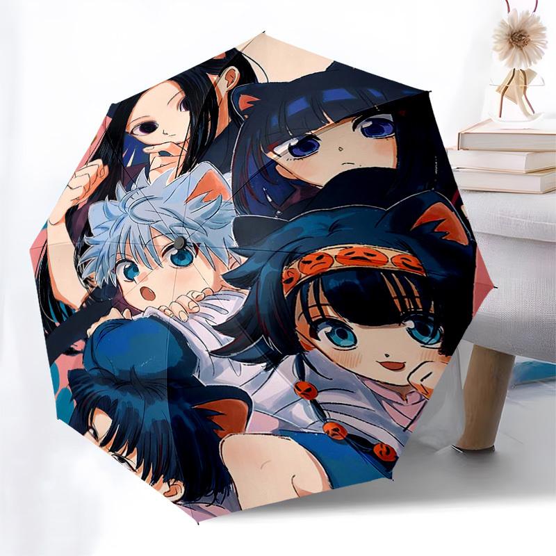 

1pc Hunter x Hunter Inspired Umbrella: Automatic Open Design with Foldable Structure for Outdoor Use, Perfect Gift for Fans and Travelers!I007