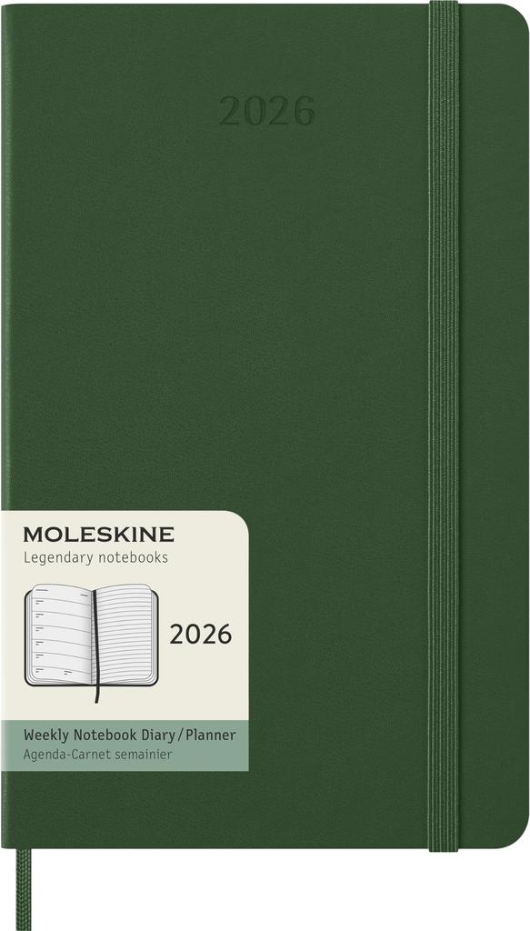 Moleskine 2026 Weekly January Large Size W x 21cm Myrtle DHK1512WN3Y26 Planner, 12-Month Diary, Start, (13cm H), Hardcover, Green,