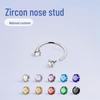 Stainless Steel Double-Headed Zircon Horseshoe Bar Nose and Lip Ring Jewelry
