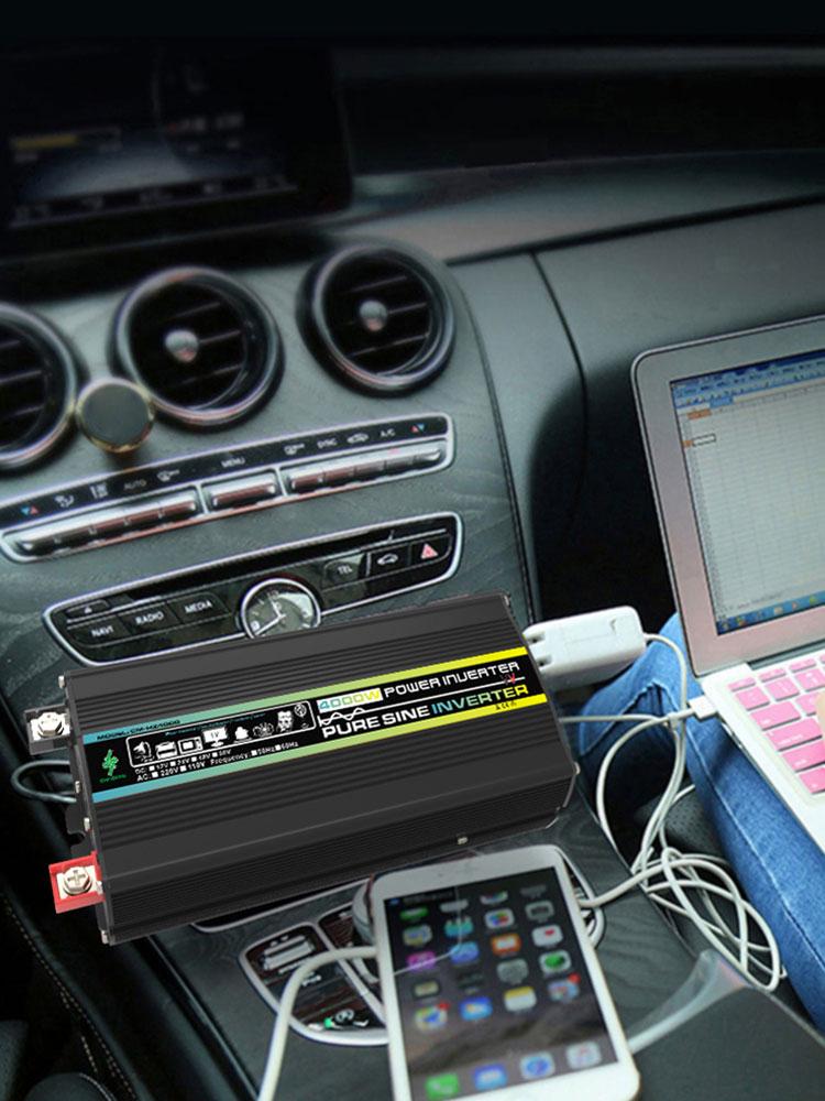 3000/4000/6000/8000W Intelligent Power Inverter LED Display Digital Power Inverter Dual USB Pure Sine Wave for Vehicle Appliance