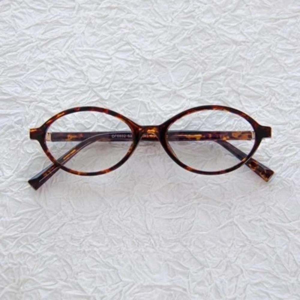 

2024 Винтажная коричневая оправа для очков Модная маленькая овальная оправа Очки с защитой от синего света для женщин Очки с леопардовым принтом Подарки для девушек цветной печати леопарда