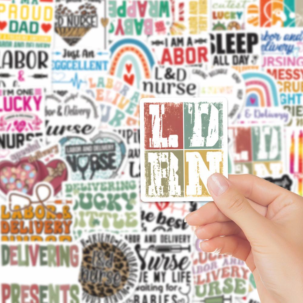 54PCS Inspirational Nurse Stickers - DIY Stationery, Notebook, Phone Case, Waterproof Decorative Stickers