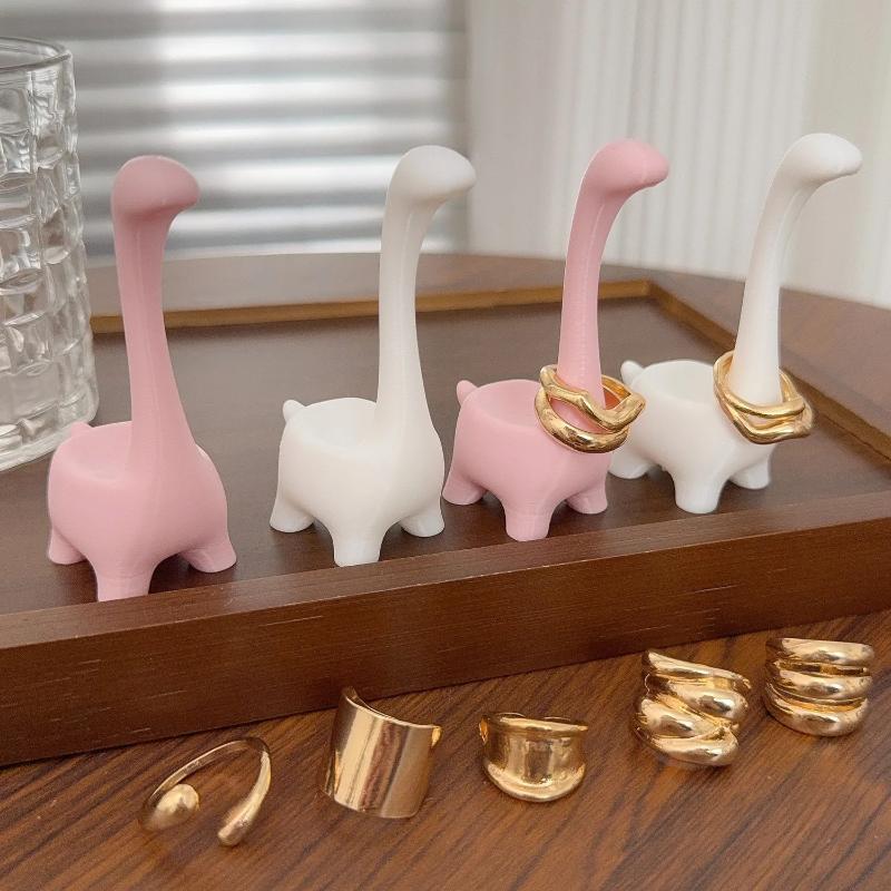 2026 Creative Cartoon Dinosaur Ring Holder Pink Multi Functional Durable Jewelry Packaging Display Ring Stand Tools Accessories