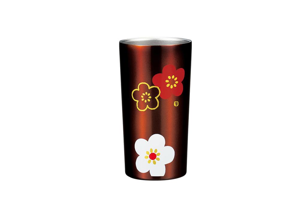 Tatsumiya Floral Plum Blossom Design Vacuum Stainless Steel 56925 (Tatsumiya) Tumbler, Shunkei, 450mm,