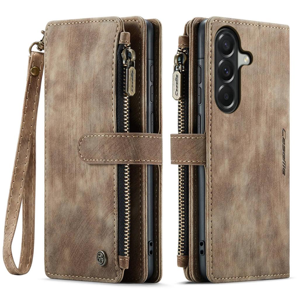 For Samsung Galaxy A37 A57 Case,Wallet Case for Women Men, Durable PU Leather Magnetic Flip Strap Wristlet Zipper Card Holder