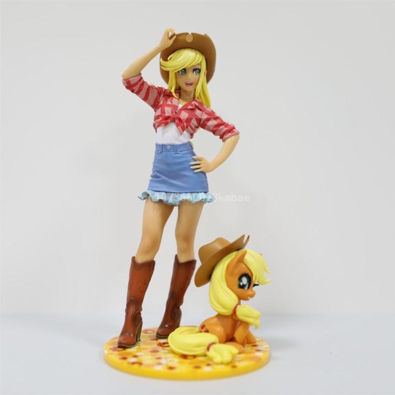 My Little Pony Anime Figure Applejack Figures Bishoujo Model Kawaii Dash Bishoujo Rainbow Sunset Shimmer Statue Decoration Gifts