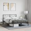 VidaXL Metal Bed Frames with Headboard, Double Bed with Slat Base, Adult Bed with Footboard, Bedroom Furniture, 376226