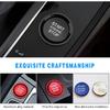 Mandark Car Engine Start Stop Push Botton Cover, Alumninum Vehicle Key Ignition Switch Knob Protector with Metal Ring Decal, Auto Decor Accessories