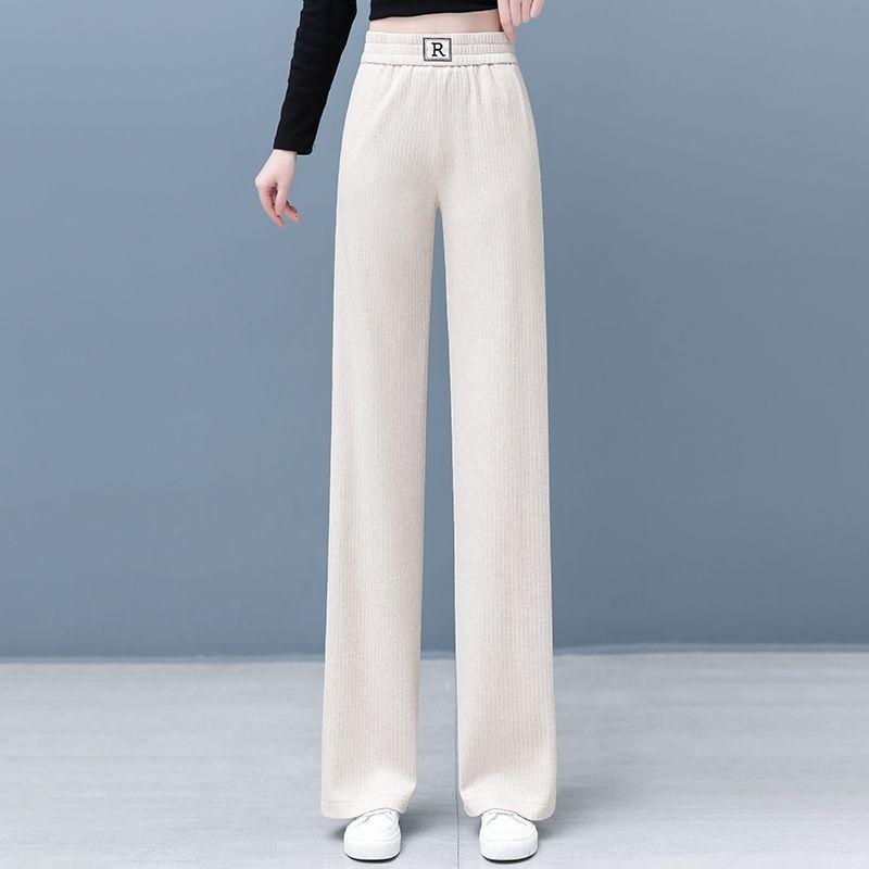 

2026 Women s High Waist Chenille Wide Leg Pants - Spring/Autumn Style for Petite Women XL (115-125 jin)