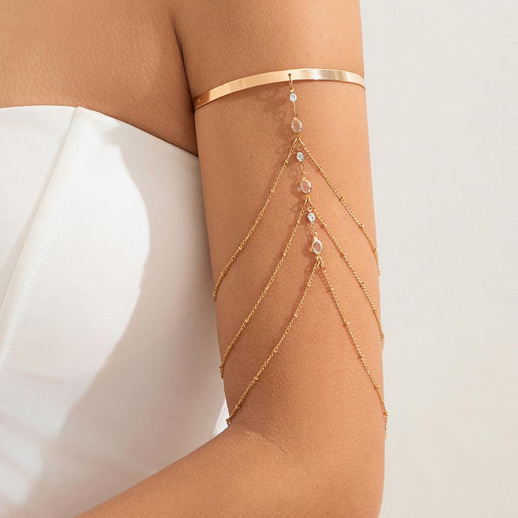 Ingemark 17 Styles Boho Crystal Pendant Cuff Open Bangles for Women Wed Bridal Goth Tassel Link Arm Bracelets Party Zircon Gift